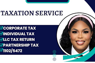 prepare and efile US tax return, corporate tax, individual tax, llc tax