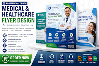 create modern healthcare home care flyer or brochure design