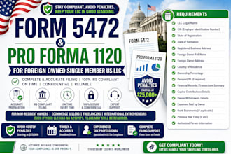 file form 5472 and pro forma 1120 for foreign owned single member us llc