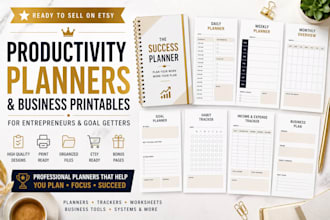create etsy productivity planners and business printables