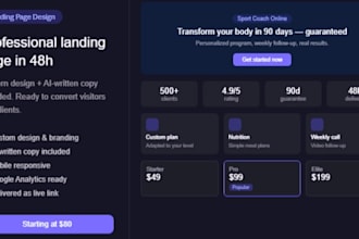 design a high converting landing page in 48 hours