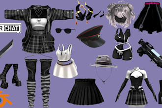 create custom vrchat asset, props, accessories, outfits, weapon for your avatar