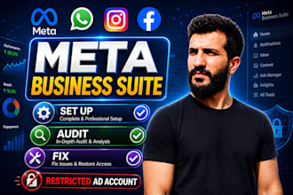fix setup manage meta business suite, restricted account