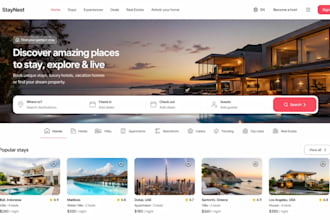 create hotel booking website, hotel reservation airbnb clone real estate website