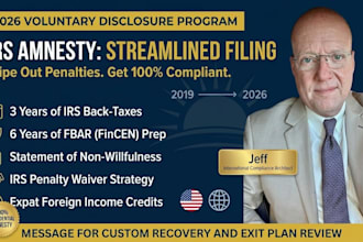 prepare your irs back taxes and streamlined amnesty disclosure