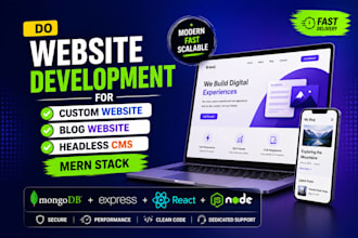 do website development for custom website blog website headless cms mern stack