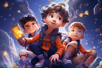 create children book illustration, children book illustration