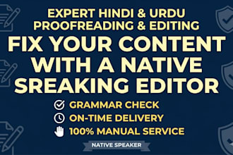 do professional hindi and urdu proofreading and editing