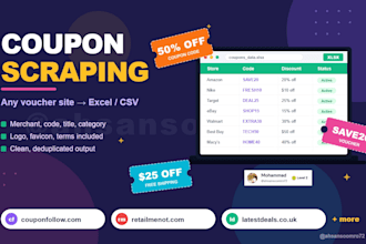 scrape any coupon or voucher website