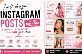 design etsy instagram posts for beauty, skincare and fashion brands