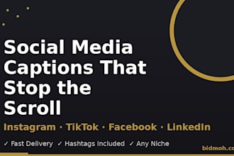 write engaging social media captions for instagram, tiktok and facebook