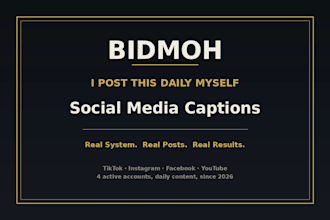 write social media captions, the same ones I post daily myself