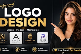 design modern minimalist HD logo for your brand in 2 hour