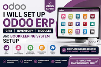 set up odoo erp CRM inventory management modules and bookkeeping system python