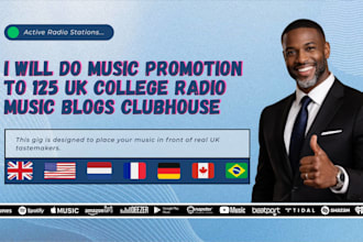 do music promotion to 125 UK college radio music blogs clubhouse