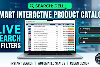 build a smart interactive product catalog with search in google sheets