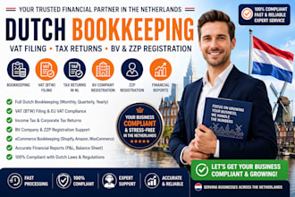 handle netherlands bookkeeping vat filling tax returns dutch bv zzp registration