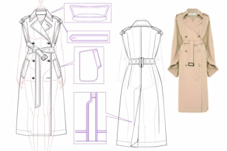 sketch or illustrate menswear fashion for you