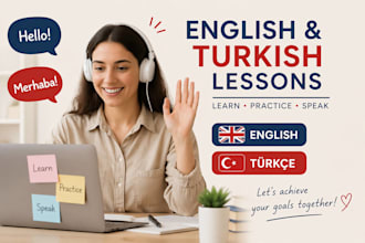 provide english and turkish language lessons for beginners