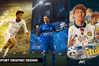 design sports matchday posters and social media graphics