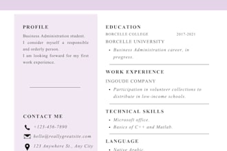design a professional and modern CV or resume for you