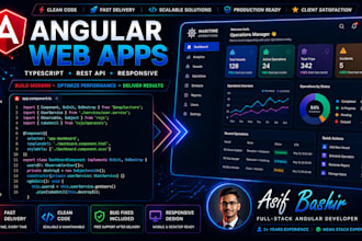 build ai powered responsive angular web app and rest API