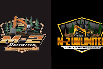 design modern forestry mulching and excavator logo for your business