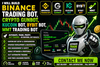 binance trading bot, crypto gunbot, kucoin bot, bybit bot, mmt trading bot