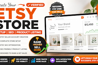 create verified etsy seller account, etsy store setup, etsy SEO, product listing