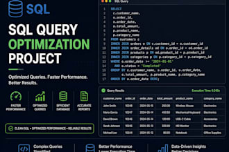 write, fix and optimize sql queries