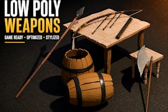 create low poly weapons for games in blender