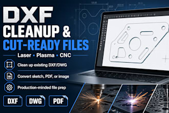 clean up or create dxf files for laser, plasma, and cnc cutting