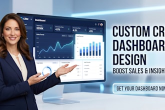 design and customize CRM dashboard, KPI reports, and sales tracking system
