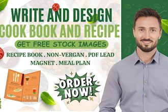 create cookbook recipe book design, kdp cookbook formatting, meal plan design
