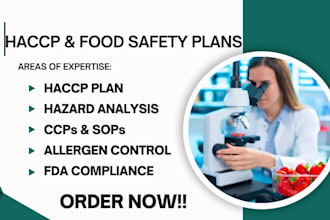 write full haccp plan food safety plan hazard analysis and allergen control