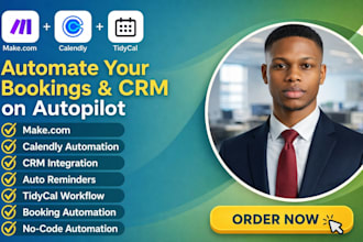 automate calendly or tidycal bookings with CRM and reminders in make com