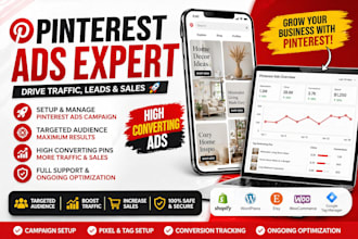setup and manage pinterest ads campaign to boost sales and traffic