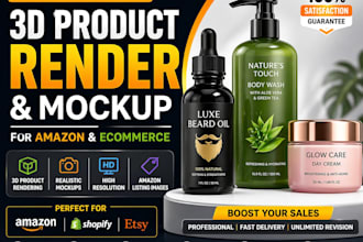 create 3d product, product mockup, amazon listing images, 3d product render