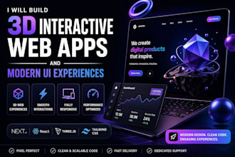 build 3d interactive web apps and modern UI experiences