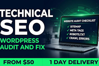 wordpress technical SEO audit and optimization for higher google ranking