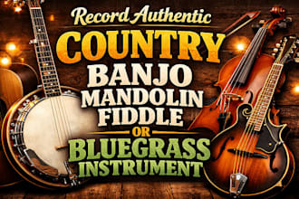 professionally play banjo, mandolin, fiddle for your bluegrass or country song
