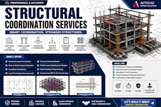 do structural drawings, foundation plans, beam column layout and steel detailing