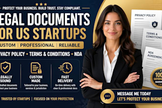 create terms and conditions, nda and privacy policy for US startups