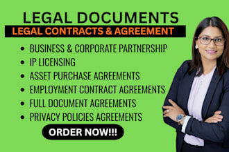 write legal documents, contracts, agreements, privacy policy