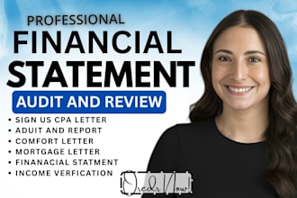 prepare and sign US CPA letter, audit financial CPA, financial statement