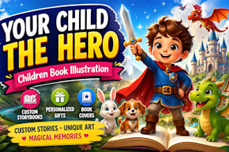 illustrate children story book illustration personalized kid book for amazon kdp