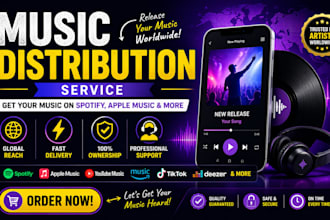 be your music manager, fix and distribute on distrokid, cd baby, tunecore, ditto
