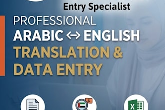 do professional arabic to english translation and data entry