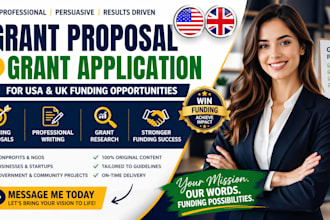 write winning grant proposal and grant application for USA UK funding