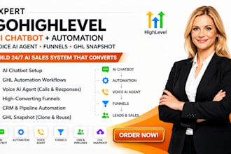 build gohighlevel ai chatbot ghl automation, voice ai agent funnels ghl snapshot